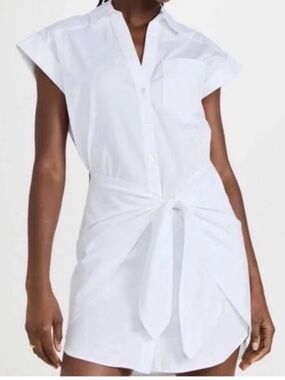 Veronica Beard White Shirt Dress with Tie Waist